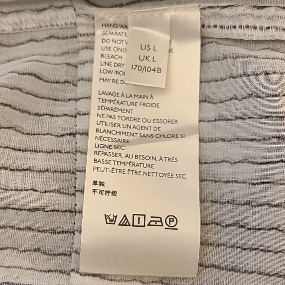 FREE PEOPLEFree People Vagabond Maxi Top Dress 100% Cotton Black & White Size L - Picture 11 of 15